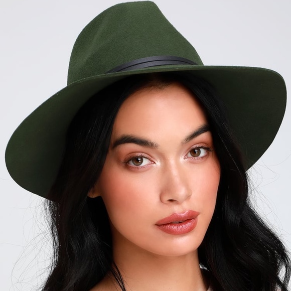 New! FEDORA hat by Love & Lore, 100% Wool, in Hunter/Olive Green, OS - Picture 5 of 6